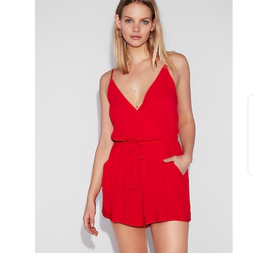 Express solid red romper - new - size XS